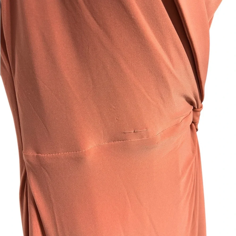 NWT Lauren Ralph Lauren salmon evening gown with wrap detailing size 8 - Picture 9 of 13